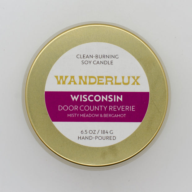 Wanderlux Wisconsin Door County Reverie 6.5 Ounce Soy Candle