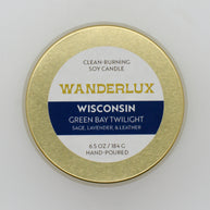 Wanderlux Wisconsin Green Bay Twilight 6.5 Ounce Soy Candle