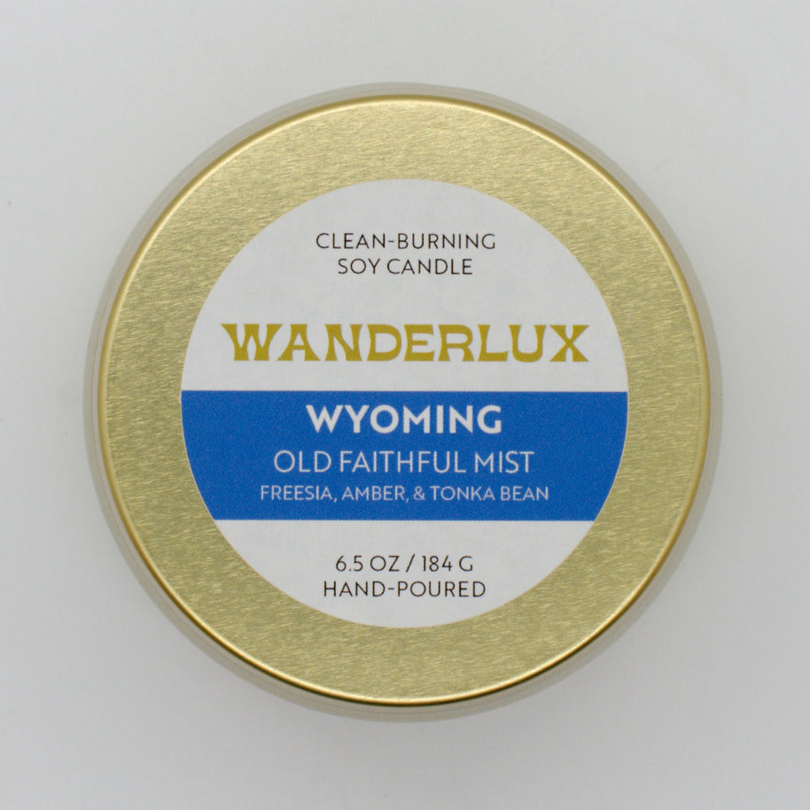 Wanderlux Wyoming Old Faithful Mist 6.5 Ounce Soy Candle