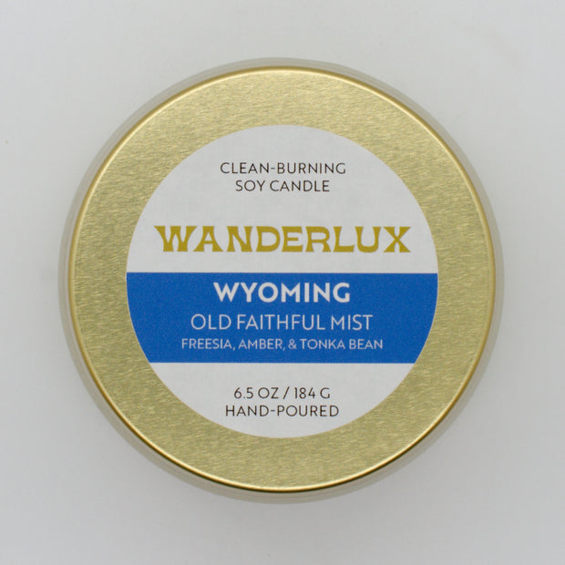 Wanderlux Wyoming Old Faithful Mist 6.5 Ounce Soy Candle