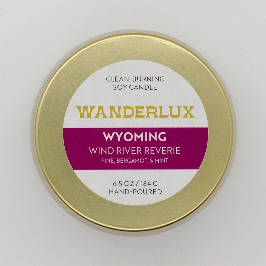 Wanderlux Wyoming Wind River Reverie 6.5 Ounce Soy Candle