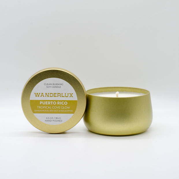 Wanderlux Puerto Rico Tropical Cove Glow 6.5 Ounce Soy Candle