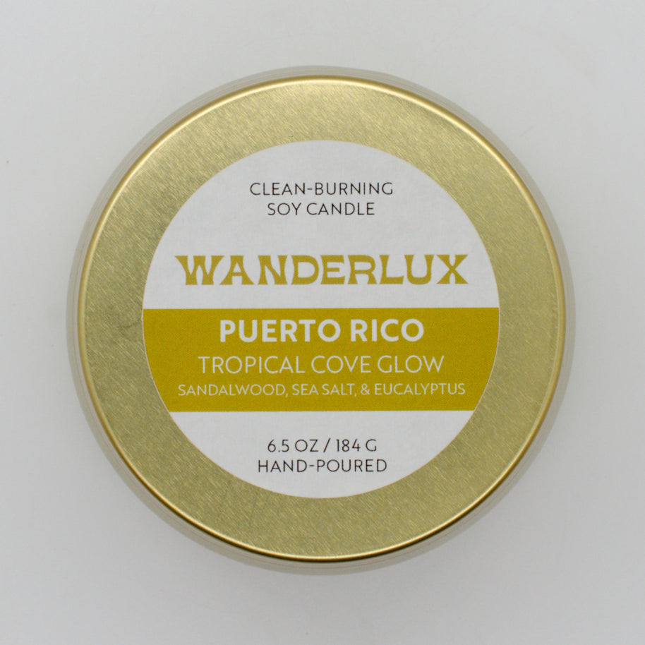 Wanderlux Puerto Rico Tropical Cove Glow 6.5 Ounce Soy Candle