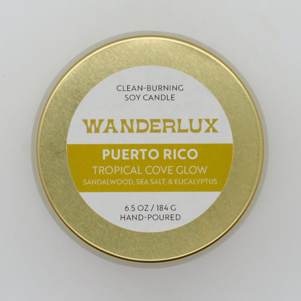 Wanderlux Puerto Rico Tropical Cove Glow 6.5 Ounce Soy Candle