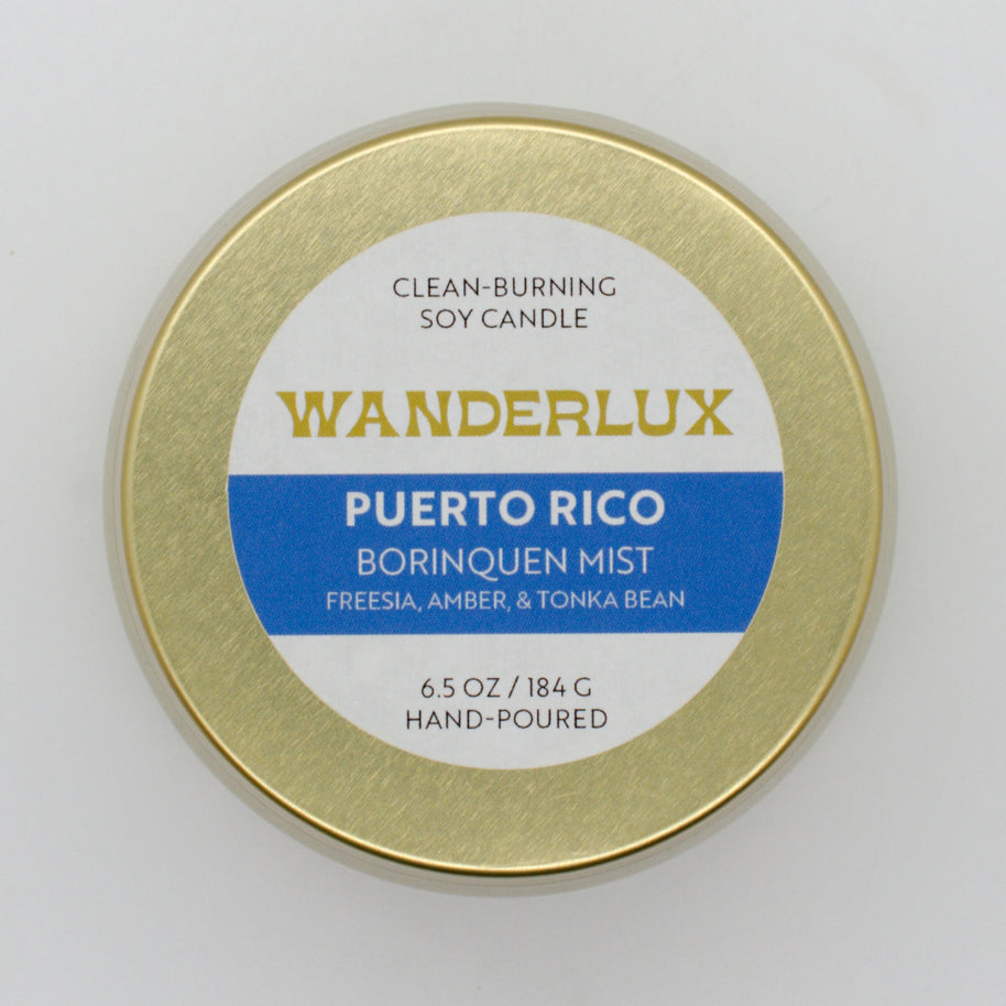 Wanderlux Puerto Rico Borinquen Mist 6.5 Ounce Soy Candle