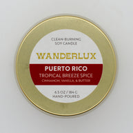 Wanderlux Puerto Rico Tropical Breeze Spice 6.5 Ounce Soy Candle