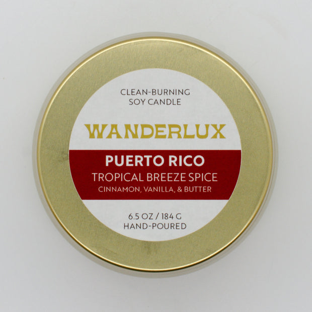 Wanderlux Puerto Rico Tropical Breeze Spice 6.5 Ounce Soy Candle