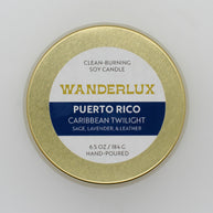 Wanderlux Puerto Rico Caribbean Twilight 6.5 Ounce Soy Candle